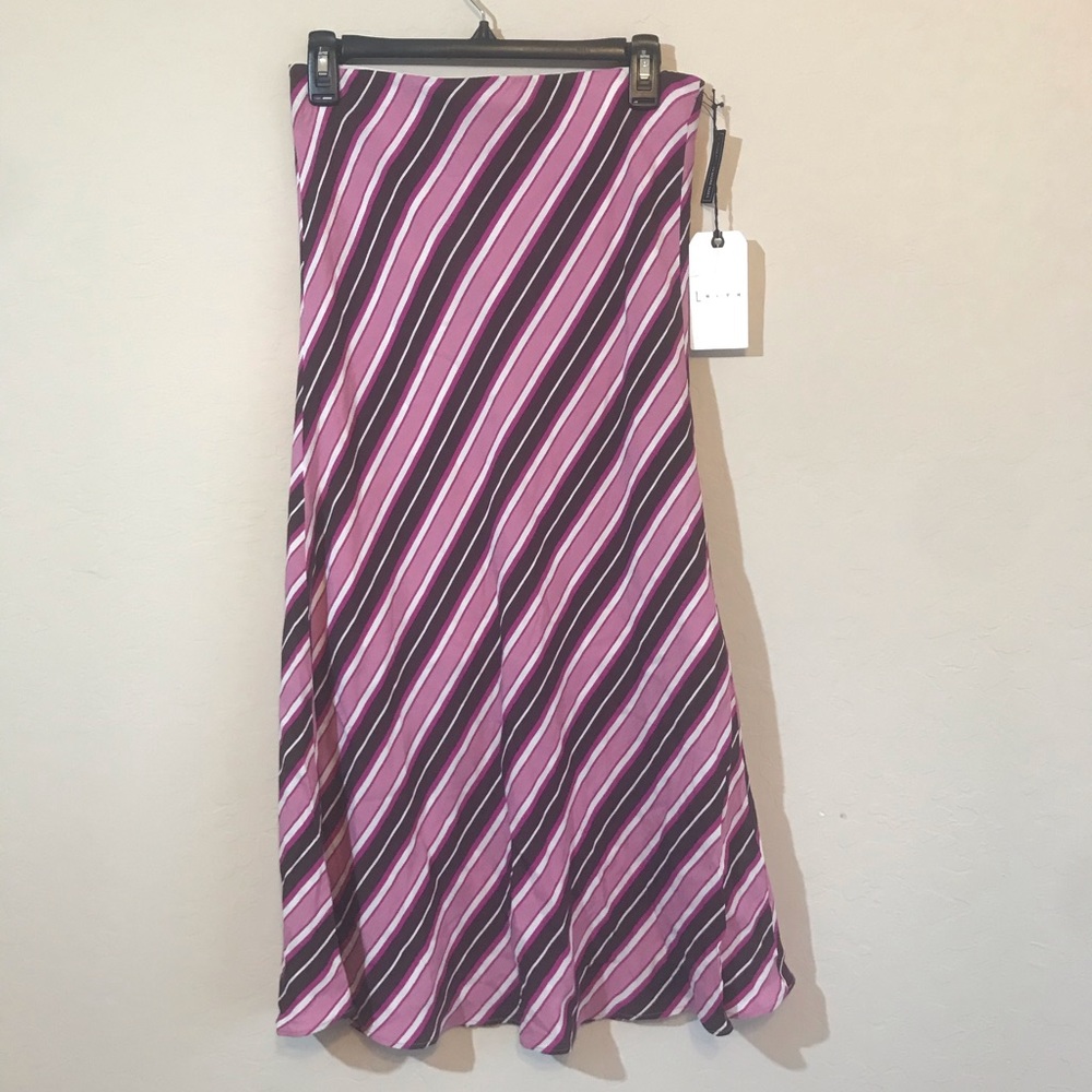 Leith Panel Striped Midi Skirt